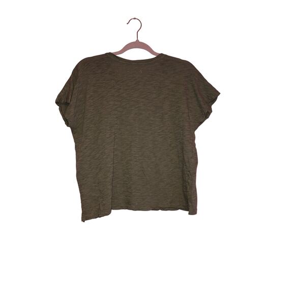 Madewell 100% Cotton Slub Tee Olive Green Crewneck Size Large - Picture 5 of 5